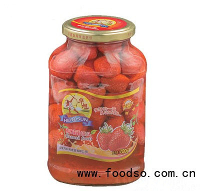 华旭草莓罐头700克