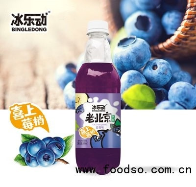 冰乐动老北京汽水蓝莓味500ml