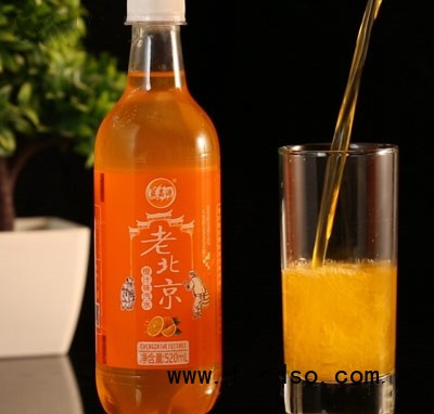蓝嘉源老汽水瓶装汽水招商老北京汽水橙汁味碳酸饮料520ml