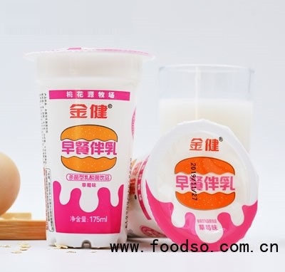 金健乳业早餐伴乳（草莓味）乳酸菌饮品