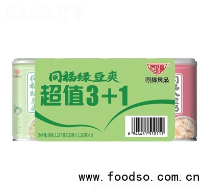 同福食品绿豆爽超值3+1（320克X3）1.28千克混合装
