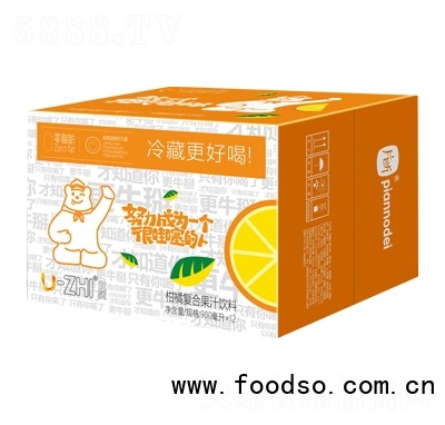 U-ZHI柑橘复合果汁饮料900mlX12