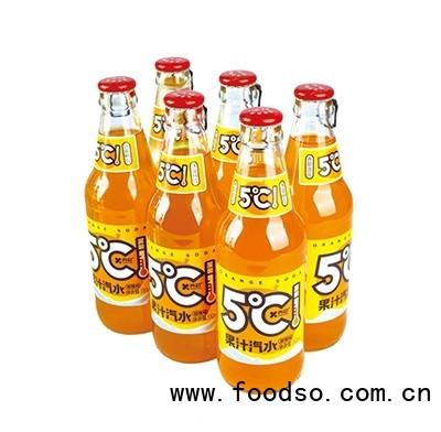 养歆5°C甜橙味果汁汽水饮料330mlX6瓶