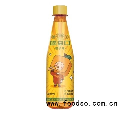 喝益口老汽水碳酸饮料橙子味380ml塑料瓶招商