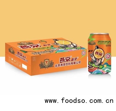 燕京必爽果汁气泡汽水橙子味330mlX24瓶