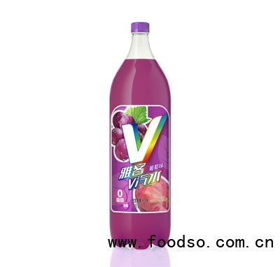 雅客V汽水维生素果汁汽水1.6L葡萄味