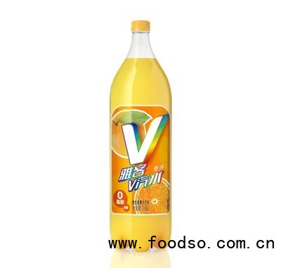 雅客V汽水维生素果汁汽水1.6L橙味