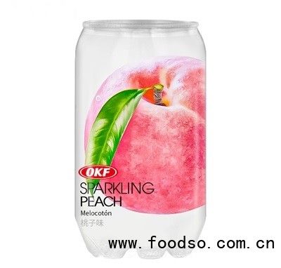 OKF水果味桃子味350ml气泡水碳酸饮料网红汽水饮品