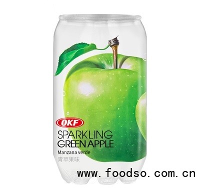 OKF水果味青苹果味350ml气泡水碳酸饮料网红汽水饮品