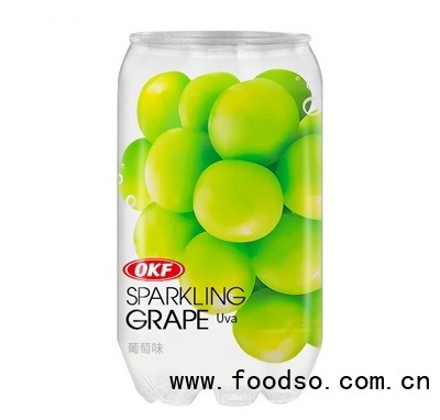 OKF水果味葡萄味350ml气泡水碳酸饮料网红汽水饮品