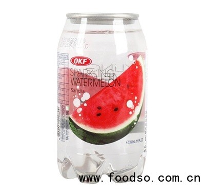 OKF西瓜味350ml透明罐装果味气泡水碳酸饮料