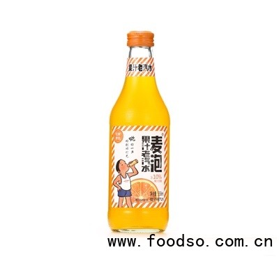 麦泡果汁老汽水橙子味358ml