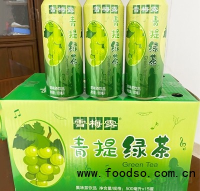 雪梅露青提绿茶饮料500ml×15罐