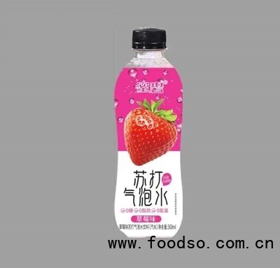 蜜碧苏打气泡水碳酸饮料草莓味360ml